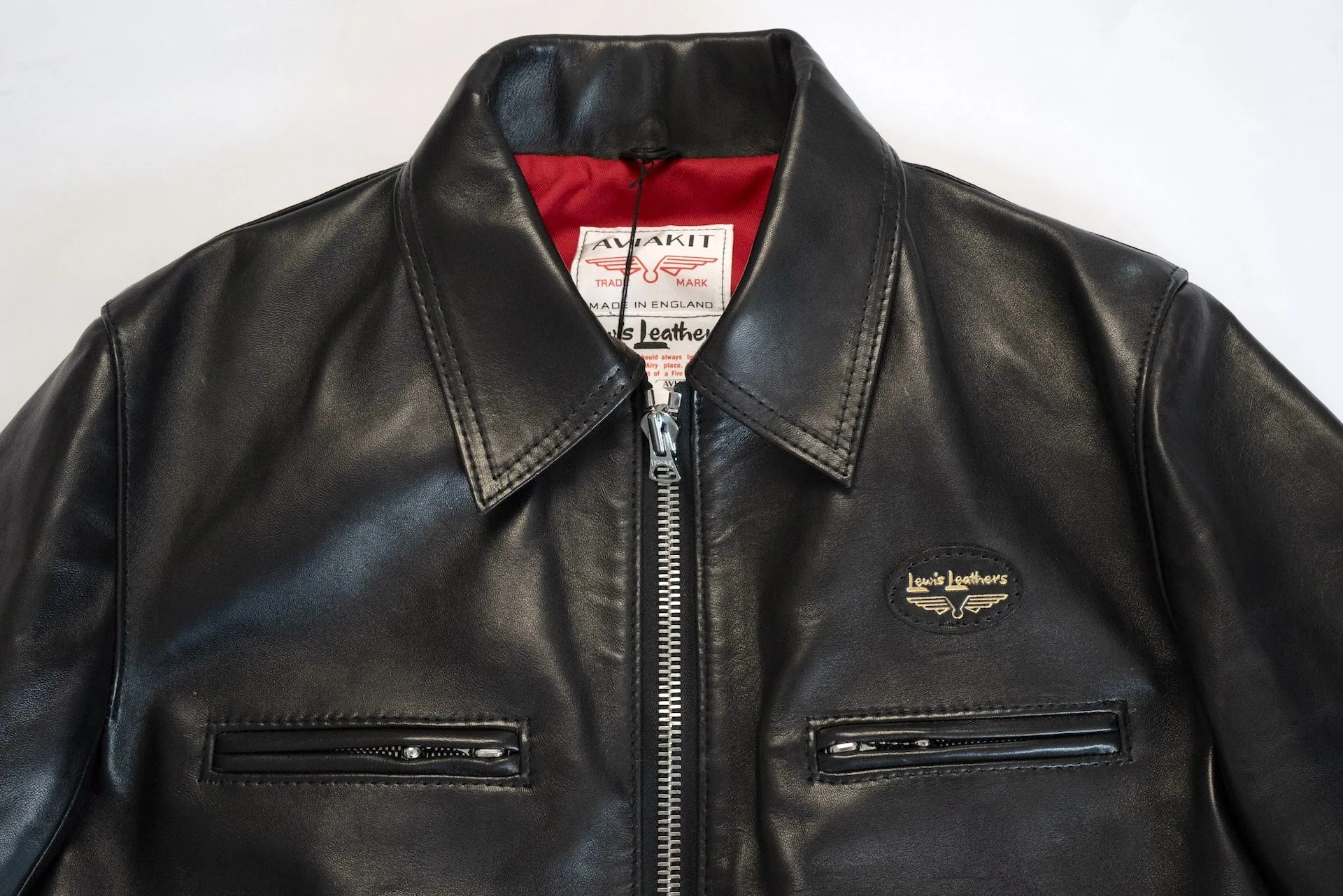 Lewis Leathers Black Sheepskin 'Dominator' 551T Leather Jacket (Tight fit)