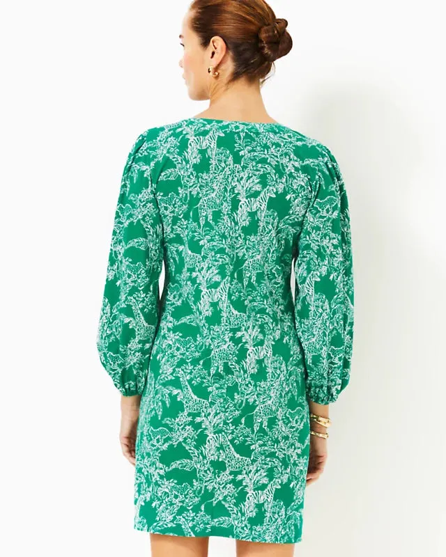 Lilly Pulitzer Emery Dress Fiddle Leaf Green Safari Party