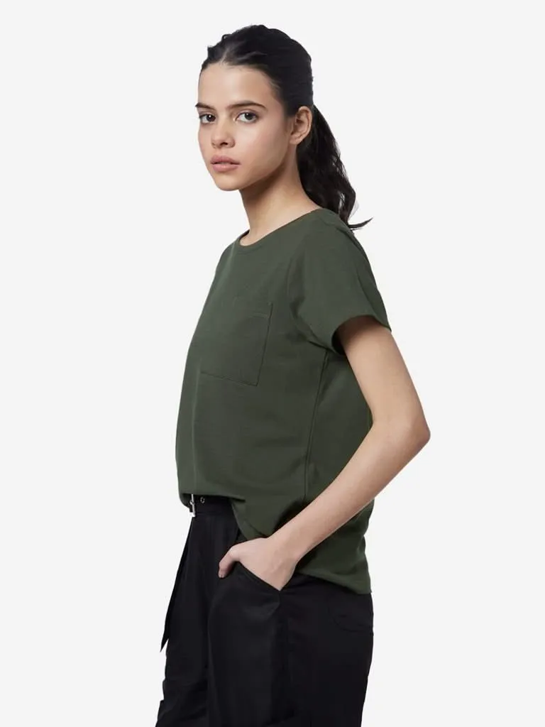 LOV Khaki Leanne Crewneck T-Shirt