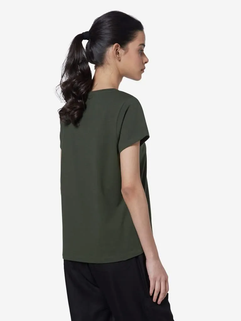 LOV Khaki Leanne Crewneck T-Shirt