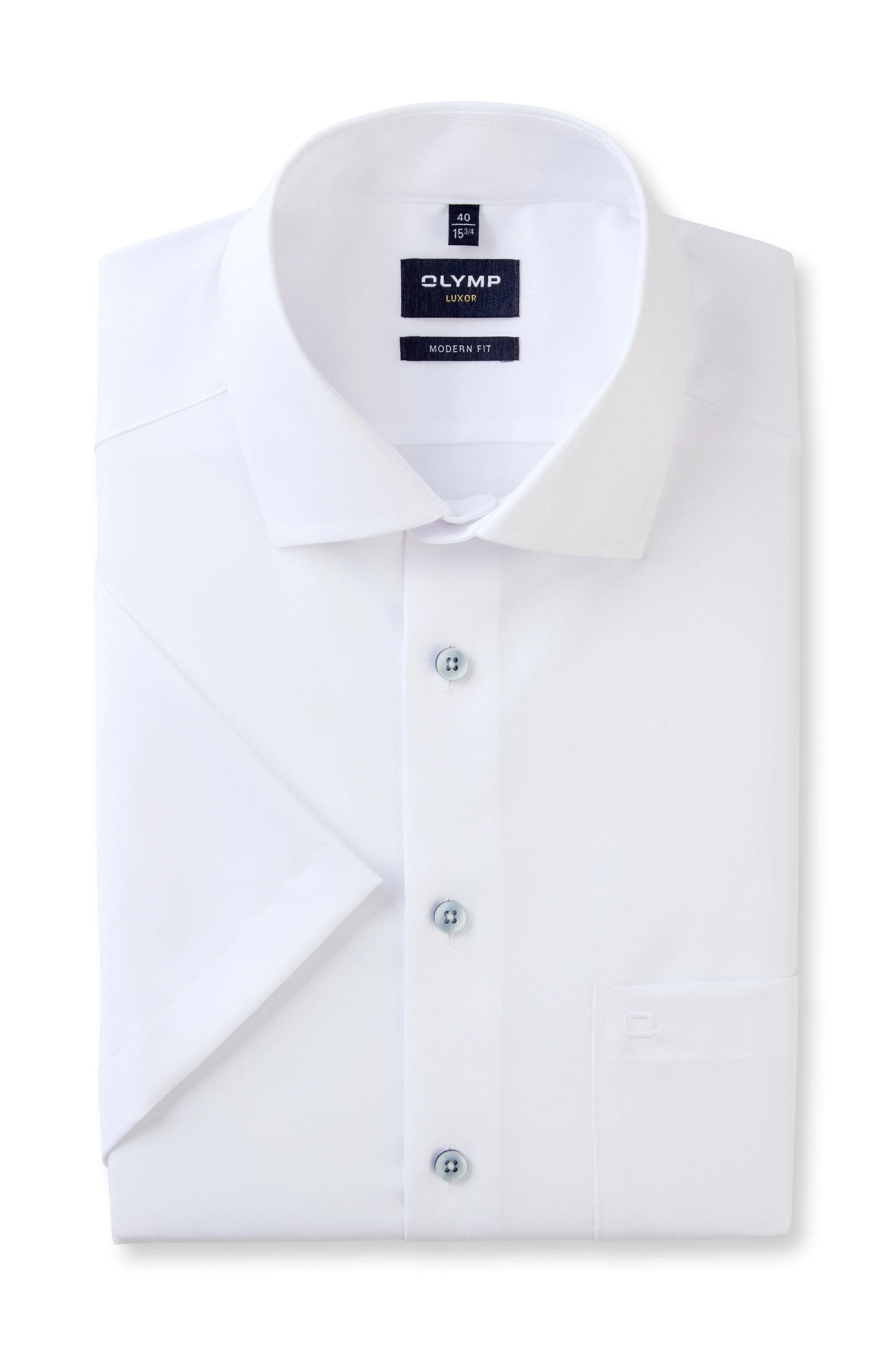 Luxor Modern Fit Plain Short Sleeve Shirt - White