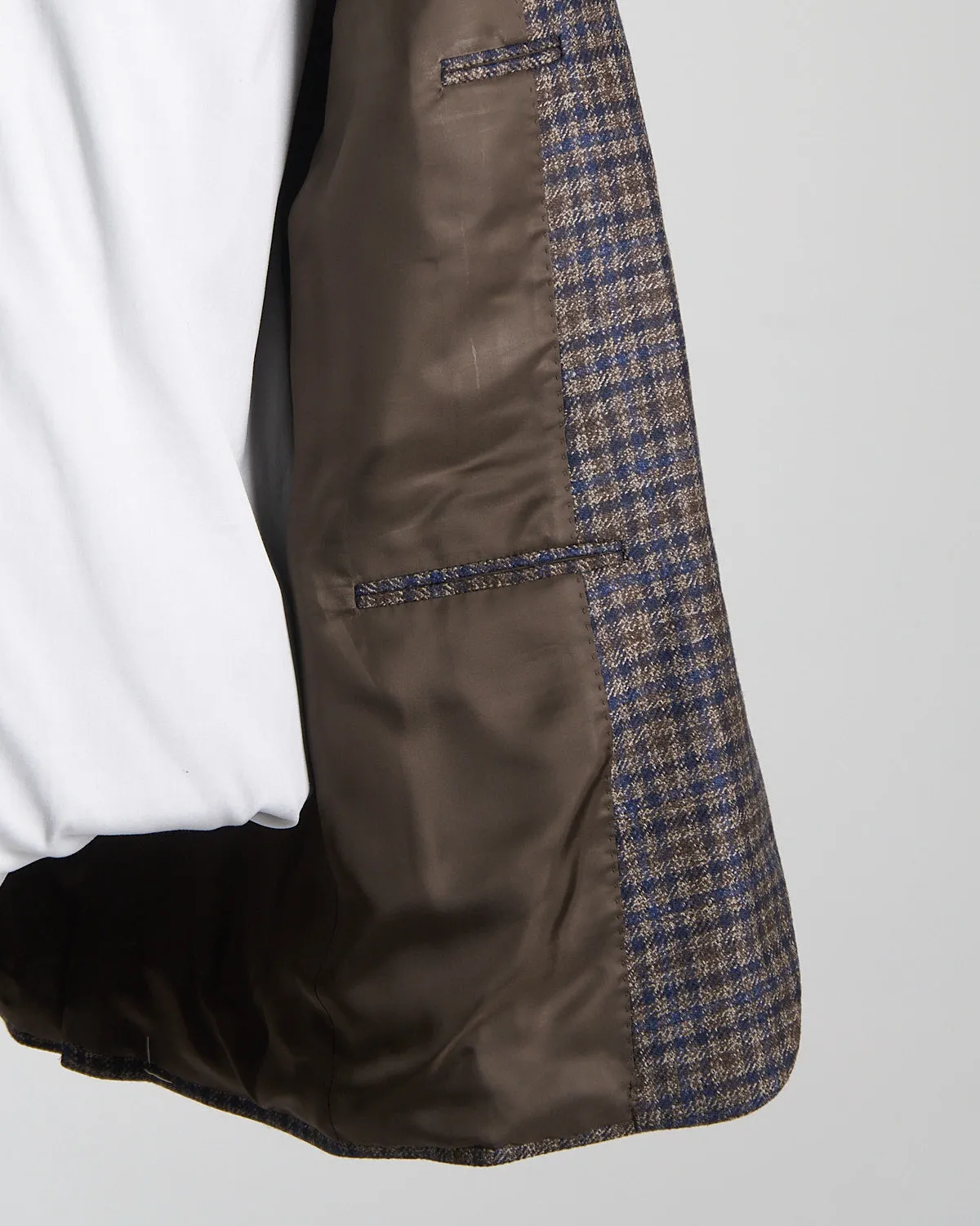 Luxury Wool Marled Gingham Soft Constructed 'Kei' Jacket