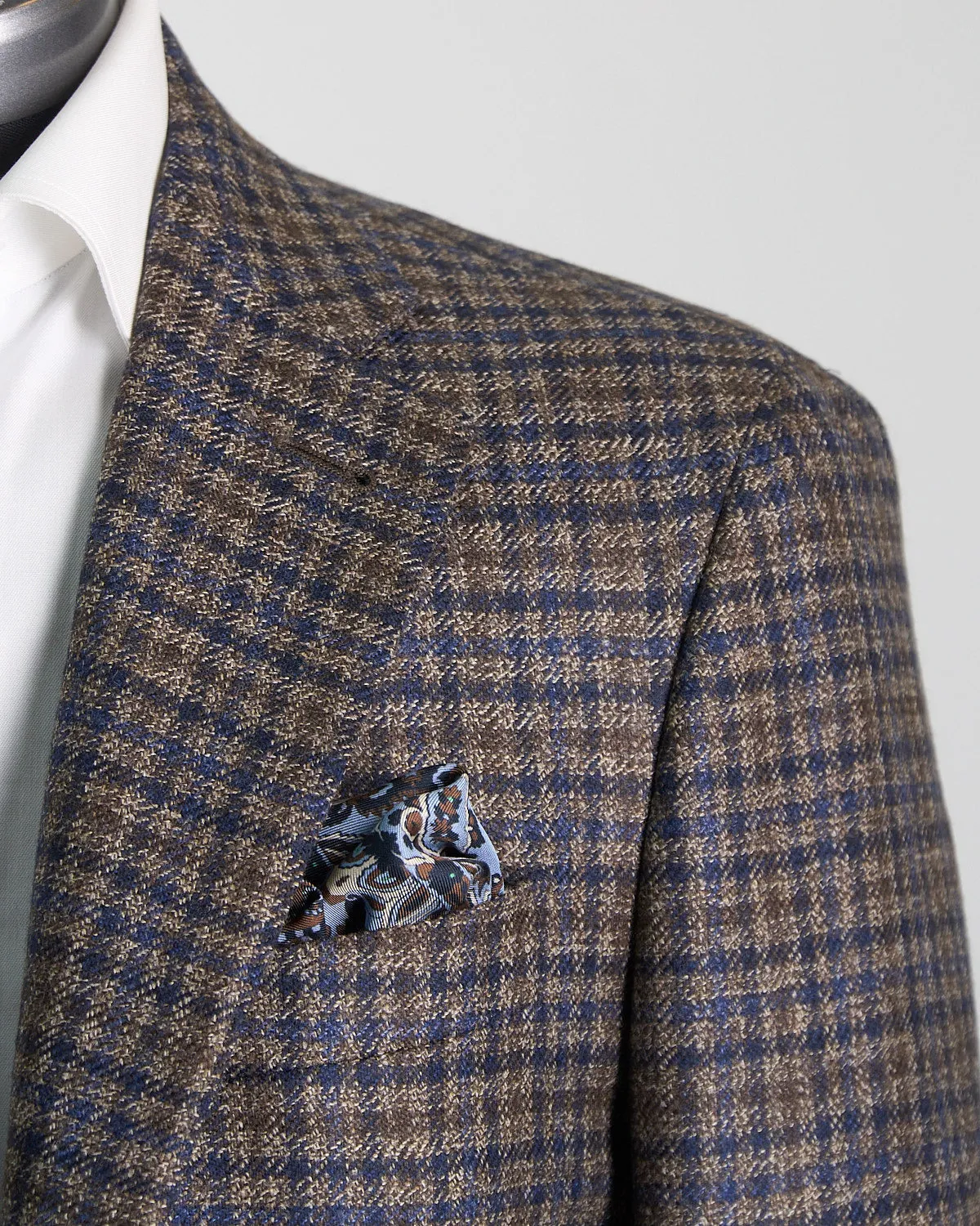 Luxury Wool Marled Gingham Soft Constructed 'Kei' Jacket