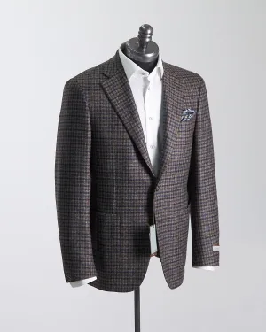 Luxury Wool Marled Gingham Soft Constructed 'Kei' Jacket