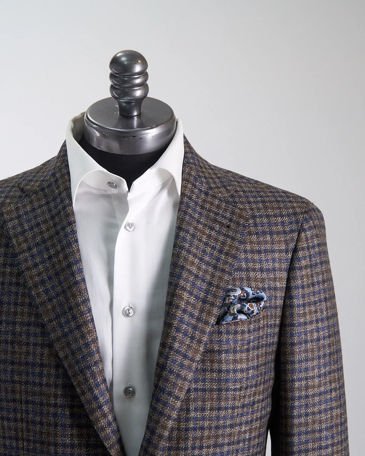 Luxury Wool Marled Gingham Soft Constructed 'Kei' Jacket