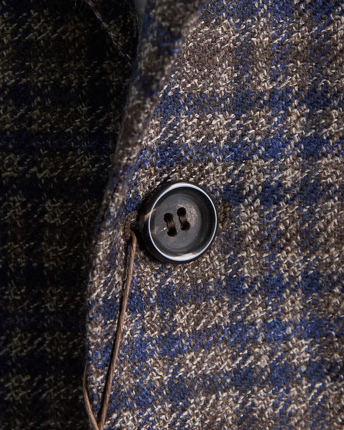 Luxury Wool Marled Gingham Soft Constructed 'Kei' Jacket