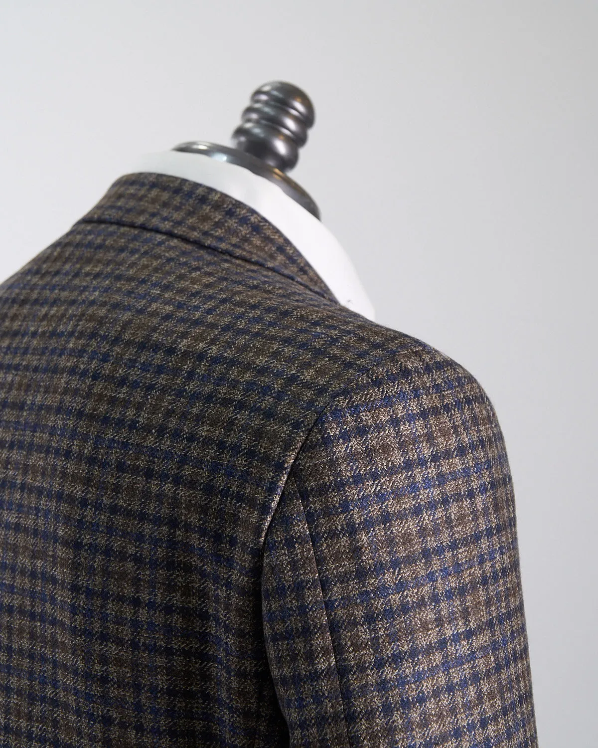 Luxury Wool Marled Gingham Soft Constructed 'Kei' Jacket