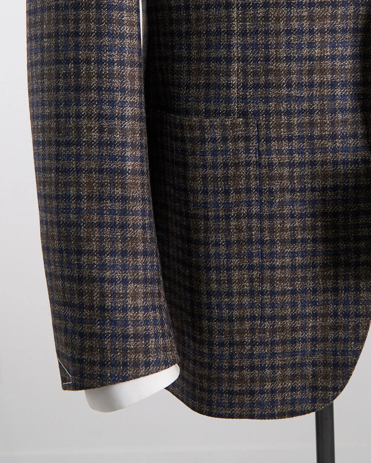 Luxury Wool Marled Gingham Soft Constructed 'Kei' Jacket