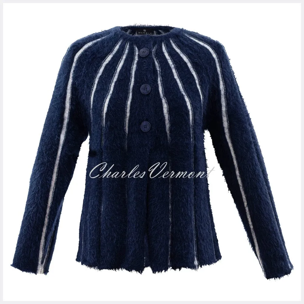 Marble Cardigan – Style 5848-103 (Navy / White)