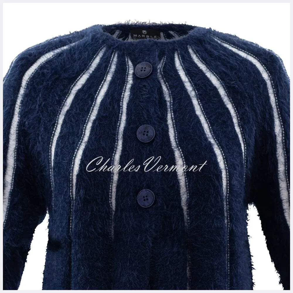 Marble Cardigan – Style 5848-103 (Navy / White)