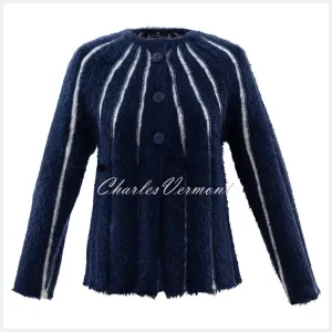 Marble Cardigan – Style 5848-103 (Navy / White)