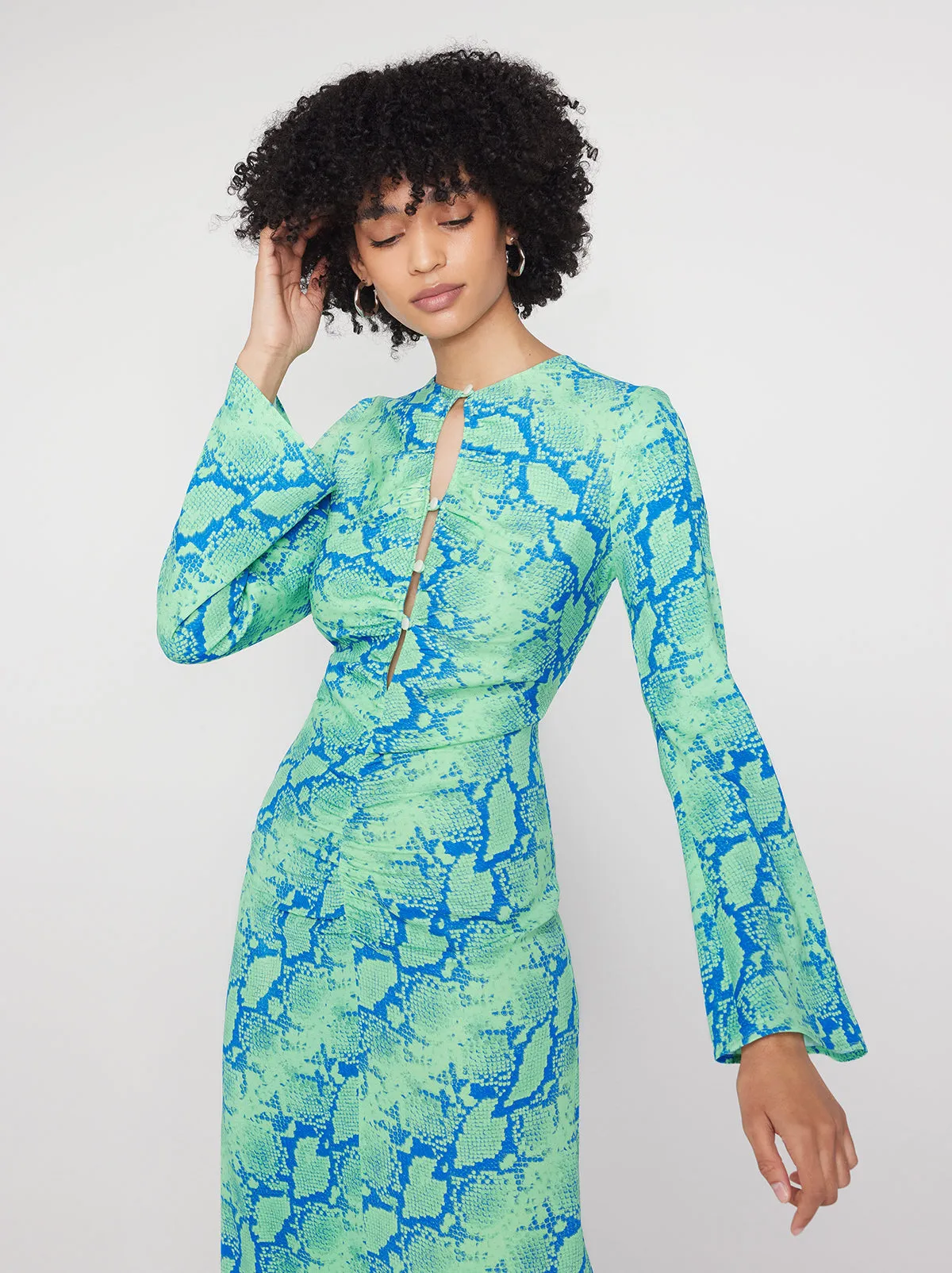 Marlena Blue Snake Print Dress