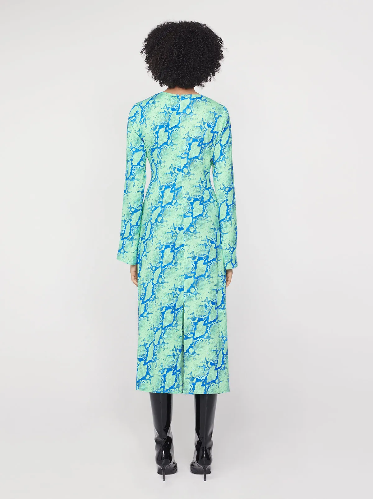 Marlena Blue Snake Print Dress