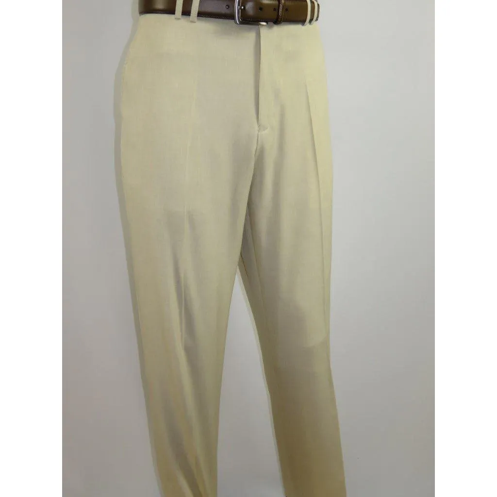 Men 2pc Walking Leisure Suit Short Sleeves DREAMS Plaid Satin 253-13 Sand