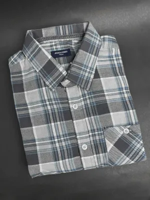 Men's Multicolor Gray Check Shirt