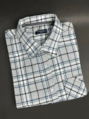 Men's Multicolor White Check Shirt
