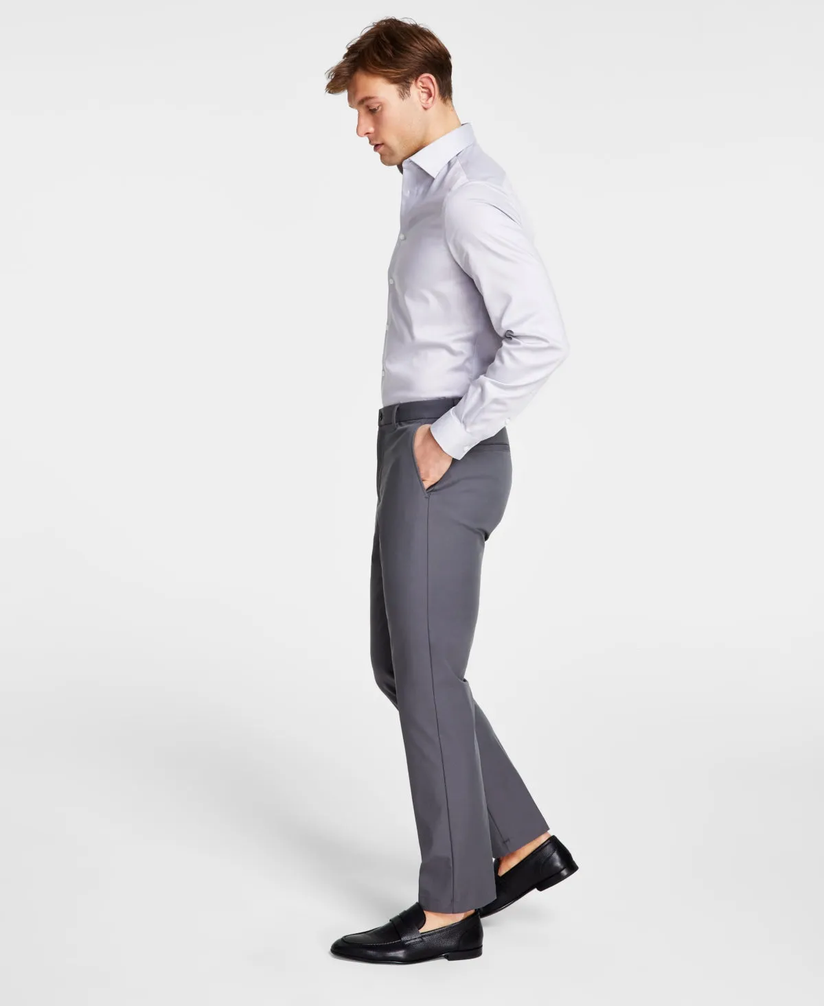 Michael Kors Mens Classic fit Dress Pants 40 / 30 Grey Solid