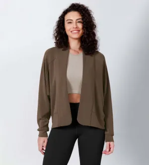 Modal Soft Open Front Long Sleeve Casual Wrap Cardigans