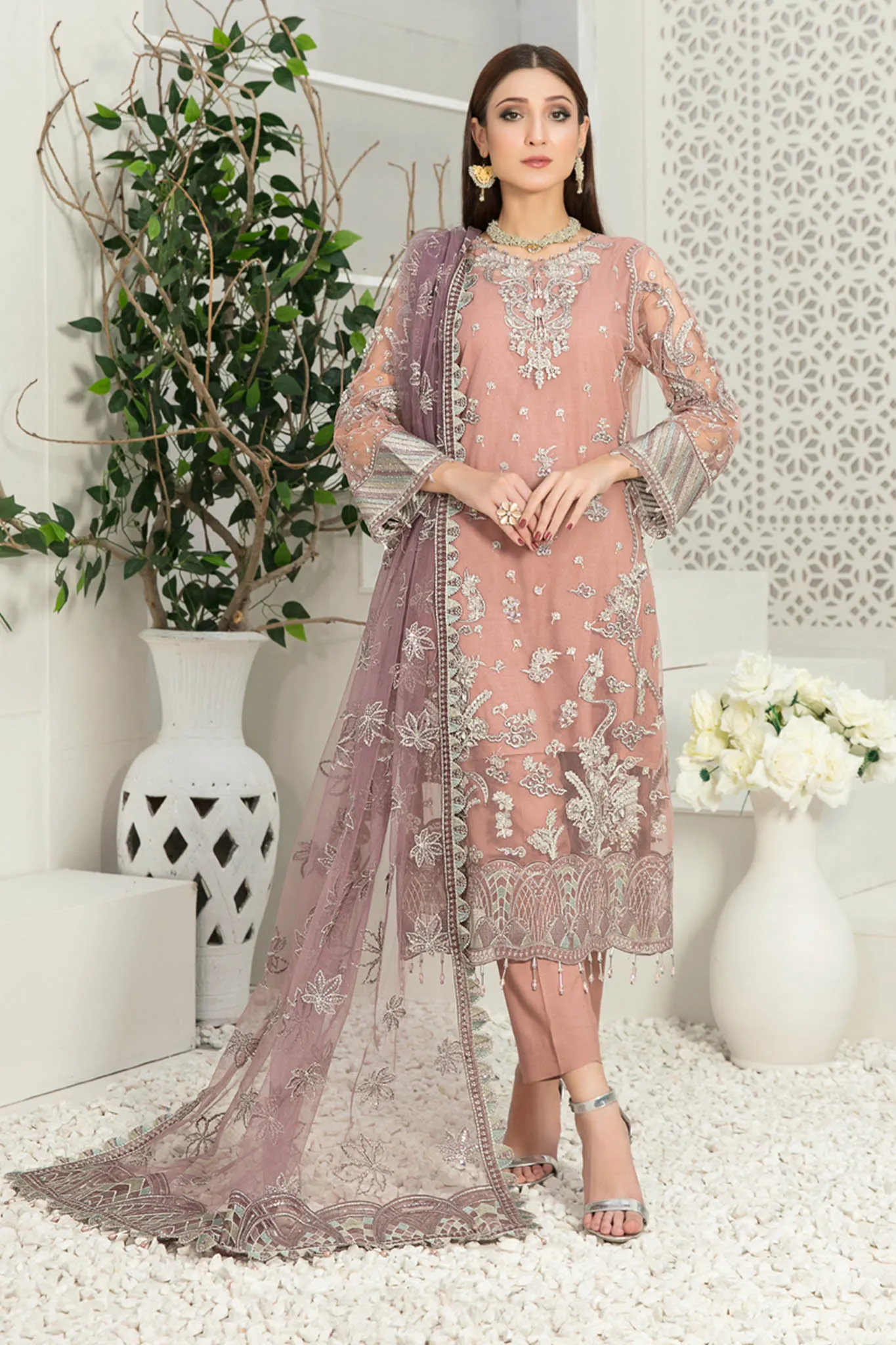 Nina by Tawakkal Semi Stitched 3 Piece Fancy Chiffon Collection'2022-N-6529