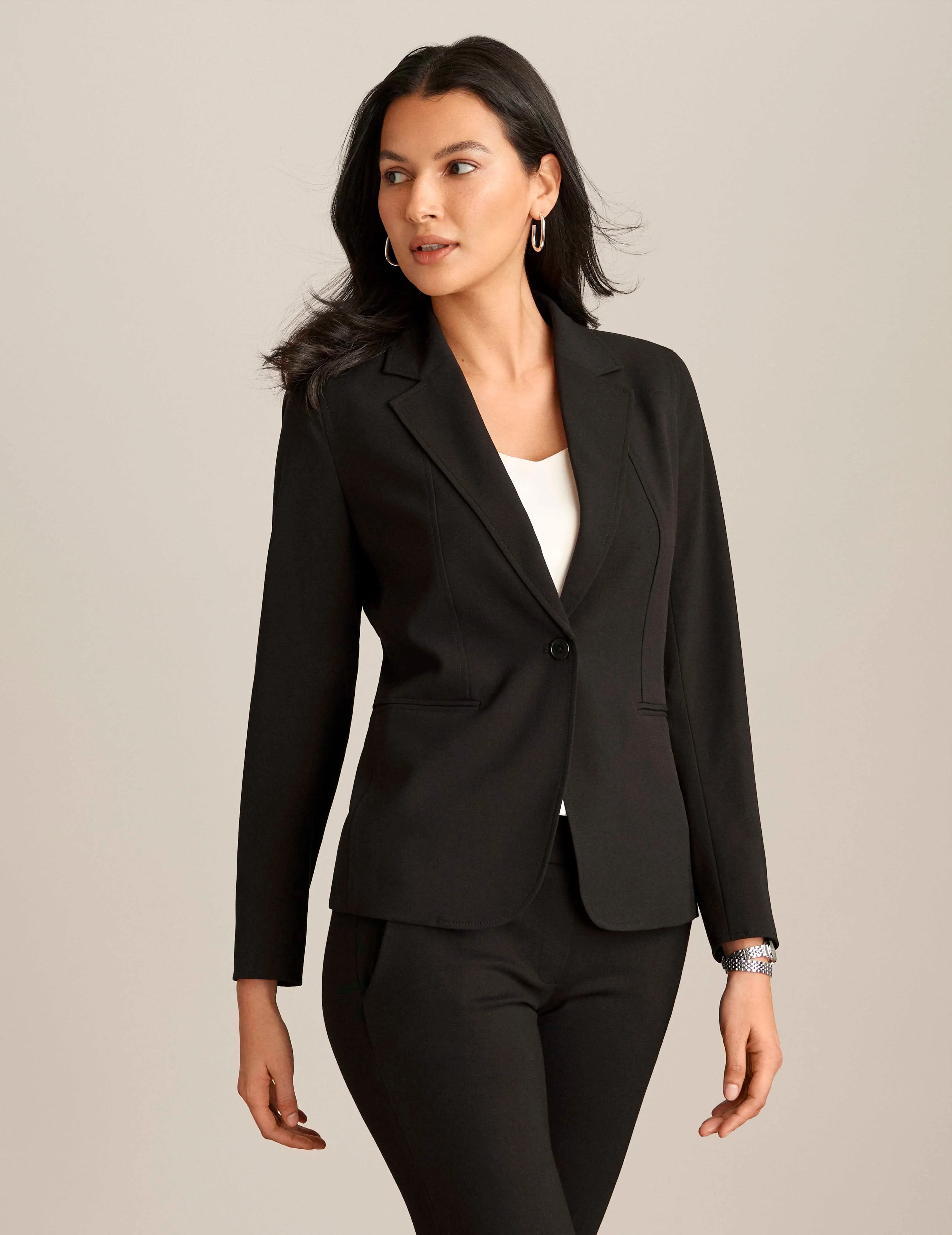 Notch Collar Jacket With Princess Seam - Sale