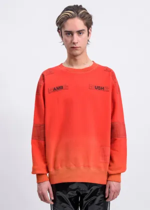 Orange Bleach Patchwork Sweater