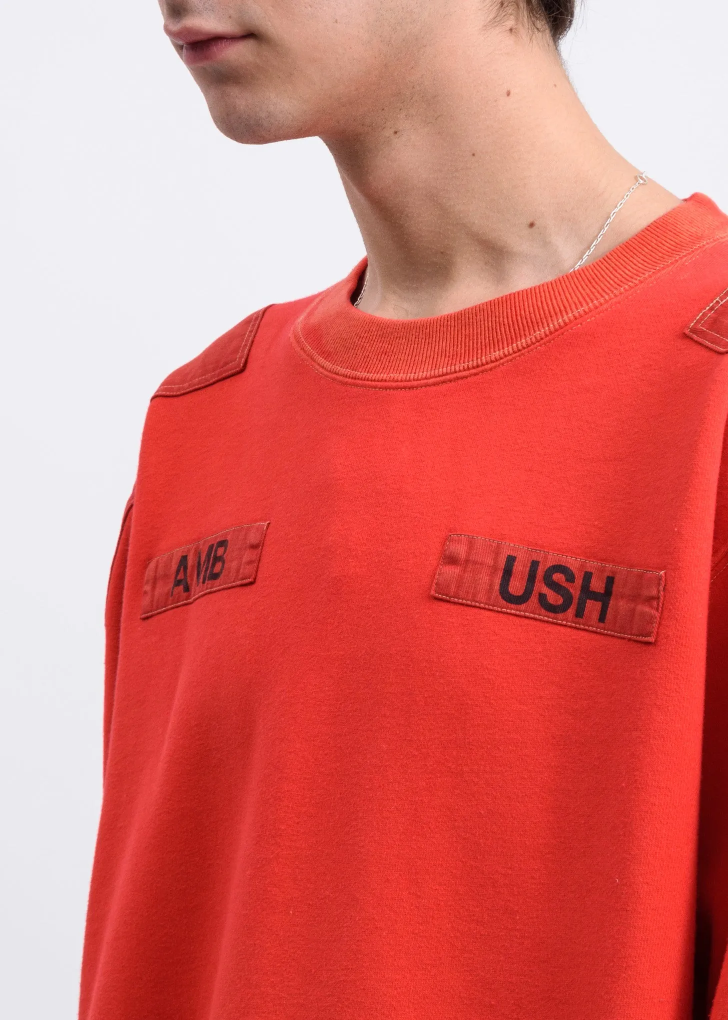 Orange Bleach Patchwork Sweater