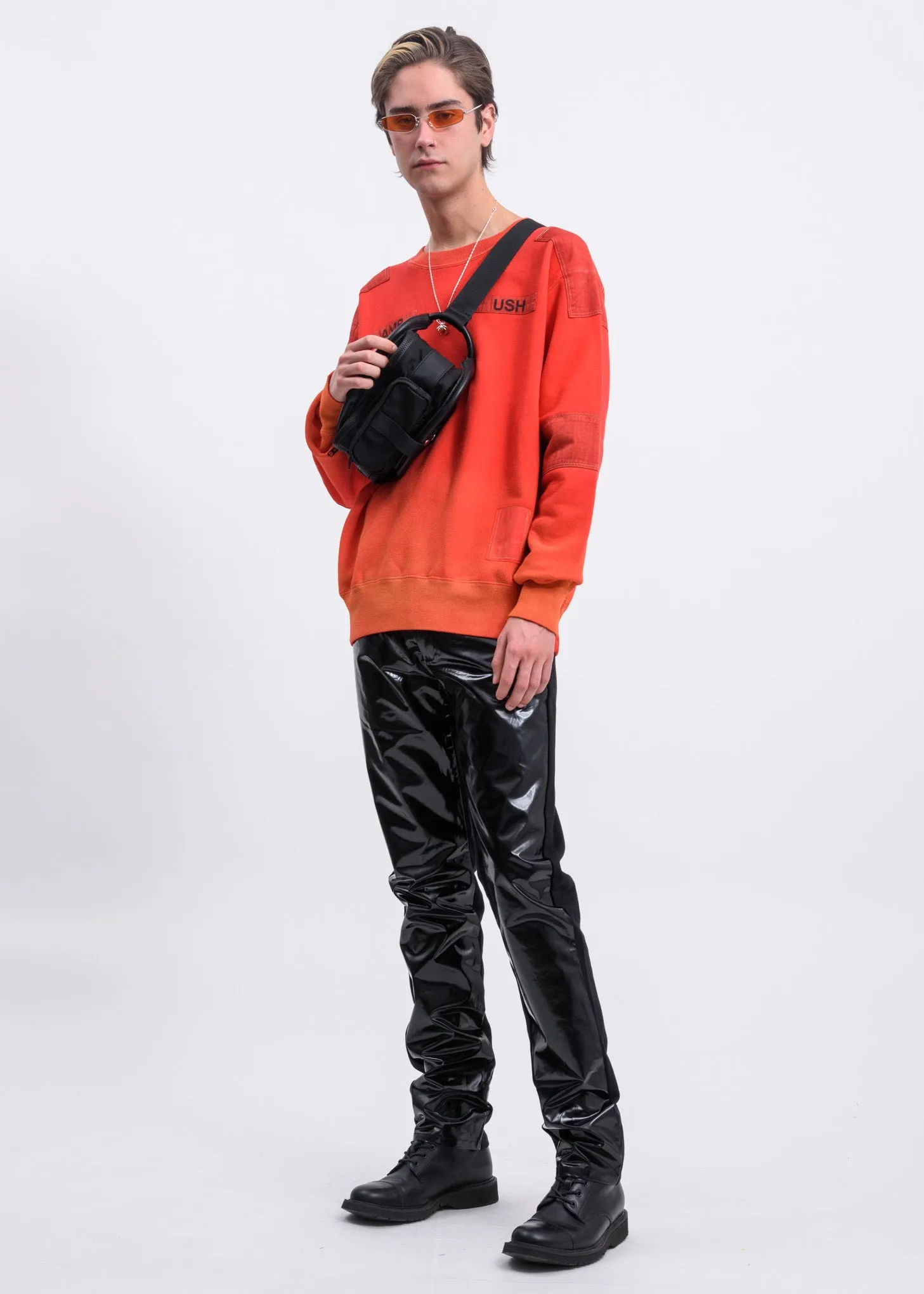 Orange Bleach Patchwork Sweater