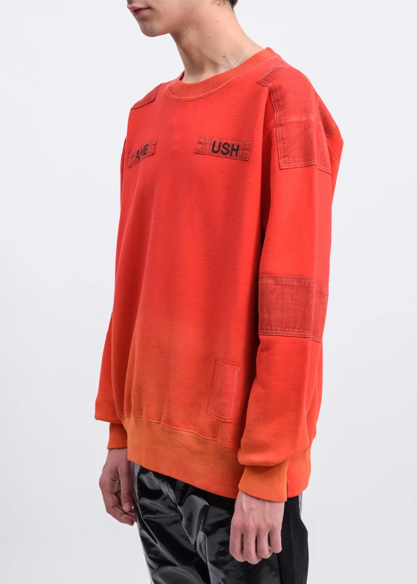 Orange Bleach Patchwork Sweater
