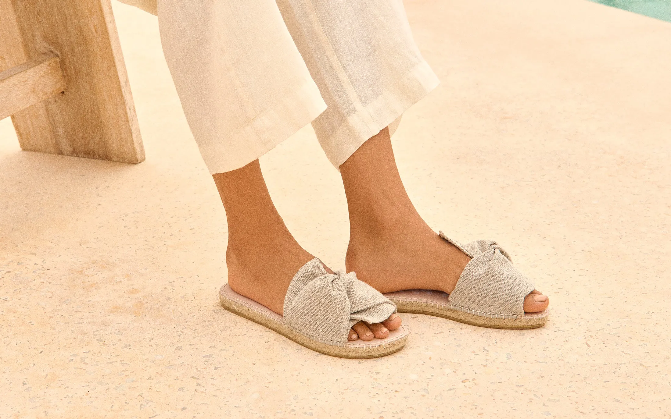 Organic Hemp Sandals With Knot - O71JK - La Havana Natural