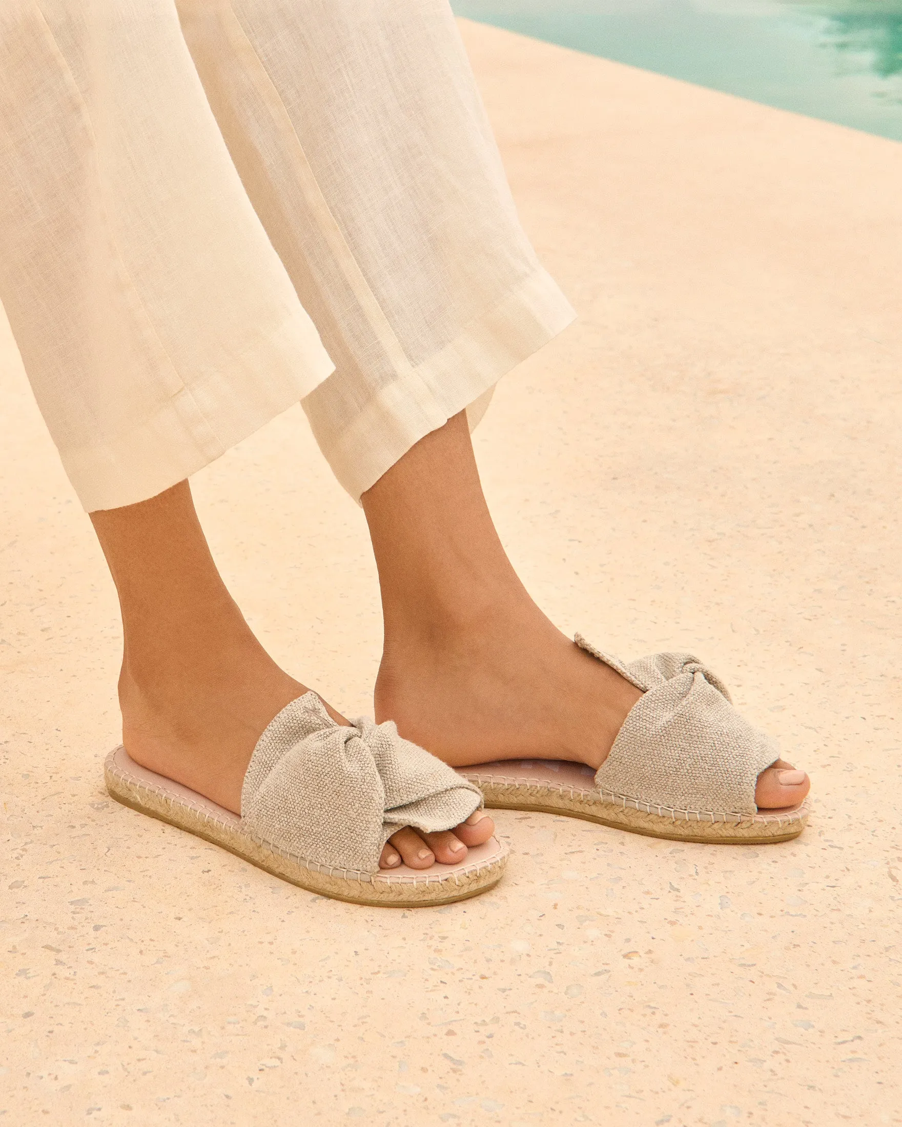 Organic Hemp Sandals With Knot - O71JK - La Havana Natural