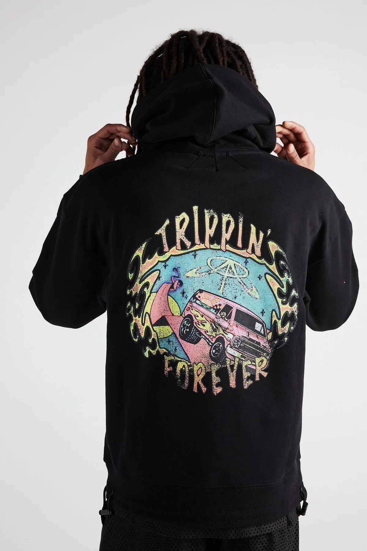 OVERSIZED HOODIE | BLACK TRIPPING FOREVER