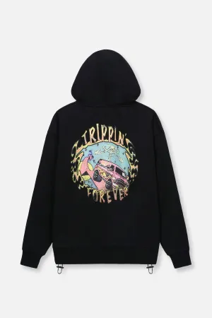 OVERSIZED HOODIE | BLACK TRIPPING FOREVER