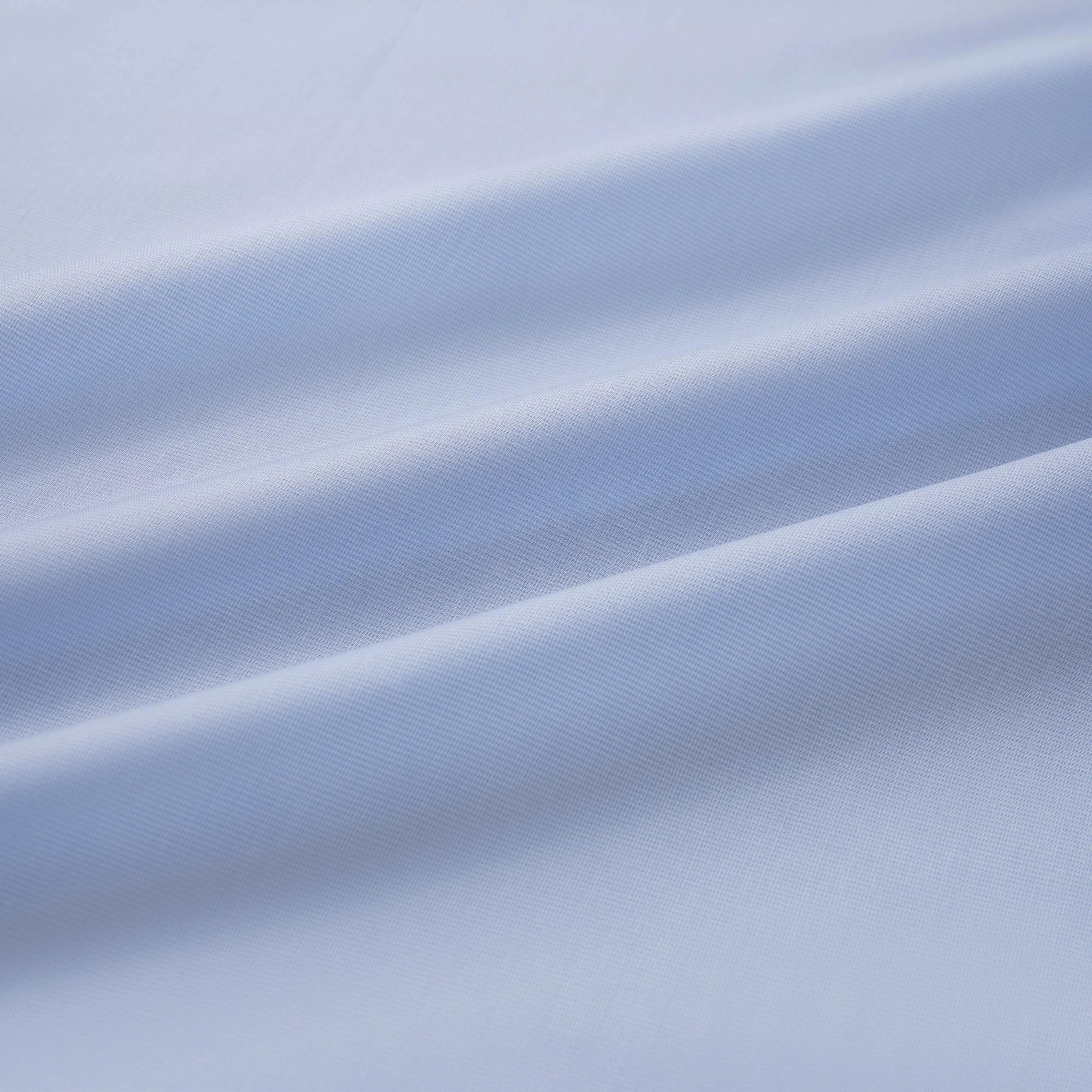 Pale Blue & White Tailored Fit French Cuff Puppytooth Dress Shirt