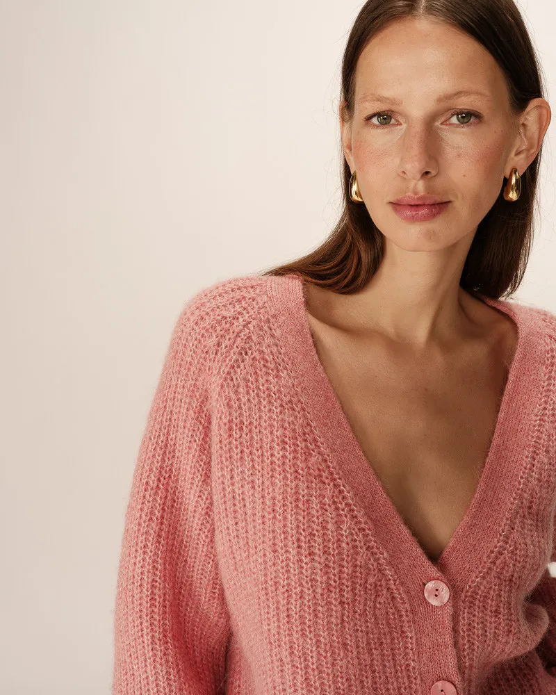 Panettone Knit Cardigan Rose