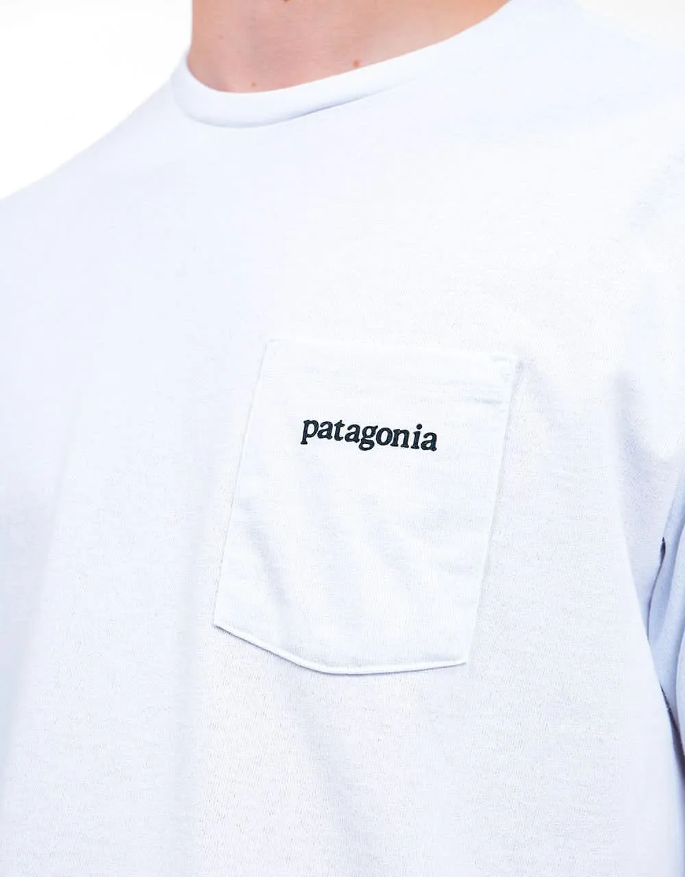 Patagonia Line Logo Ridge Pocket Responsibili-Tee® - White