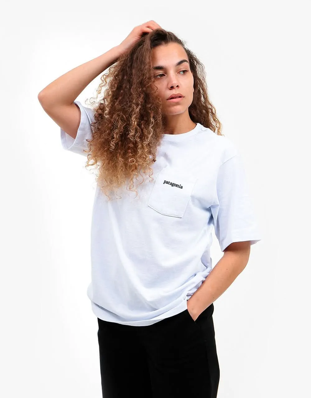 Patagonia Line Logo Ridge Pocket Responsibili-Tee® - White