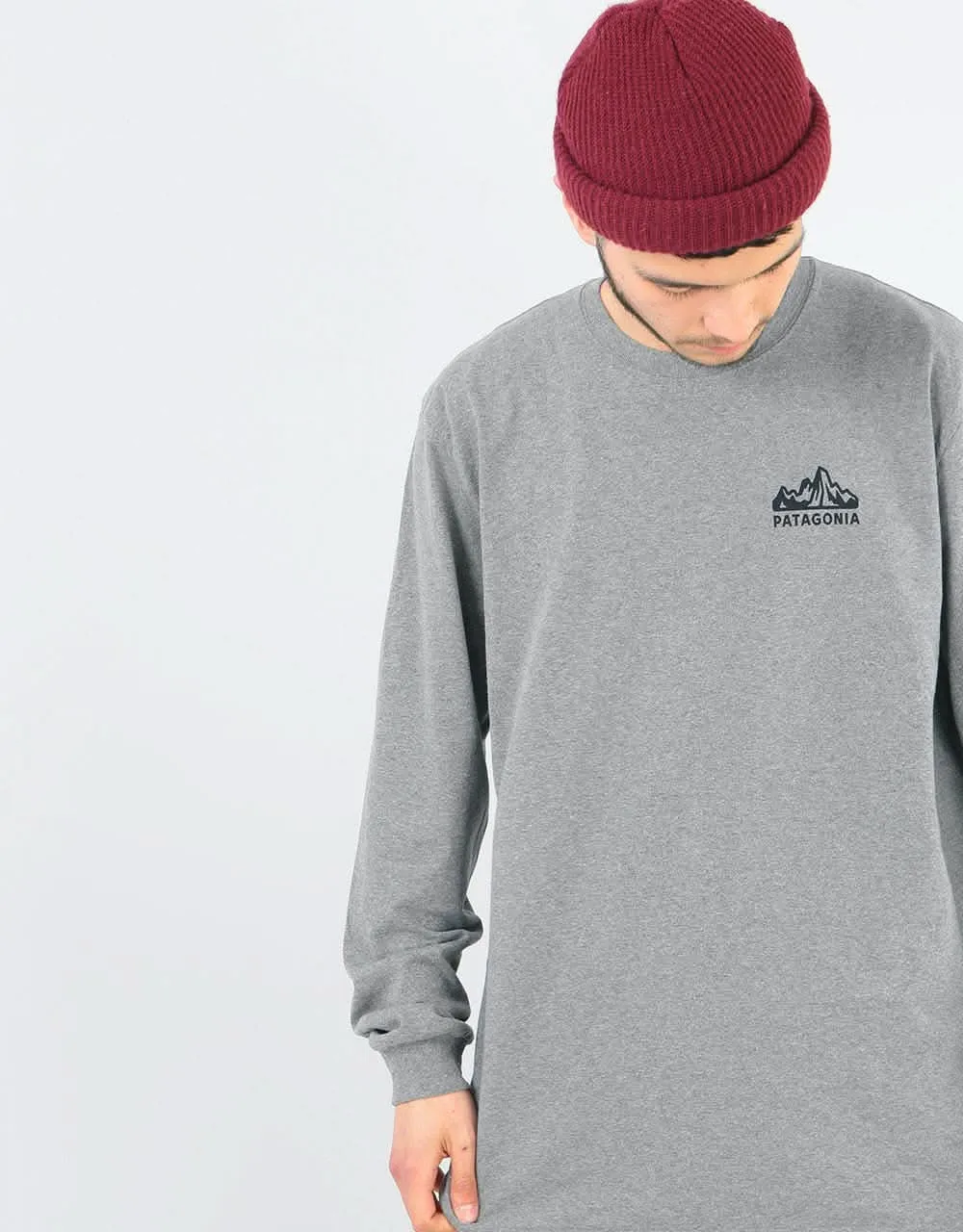 Patagonia L/S Fitz Roy Scope Responsibili-Tee® T-Shirt - Gravel HTHR