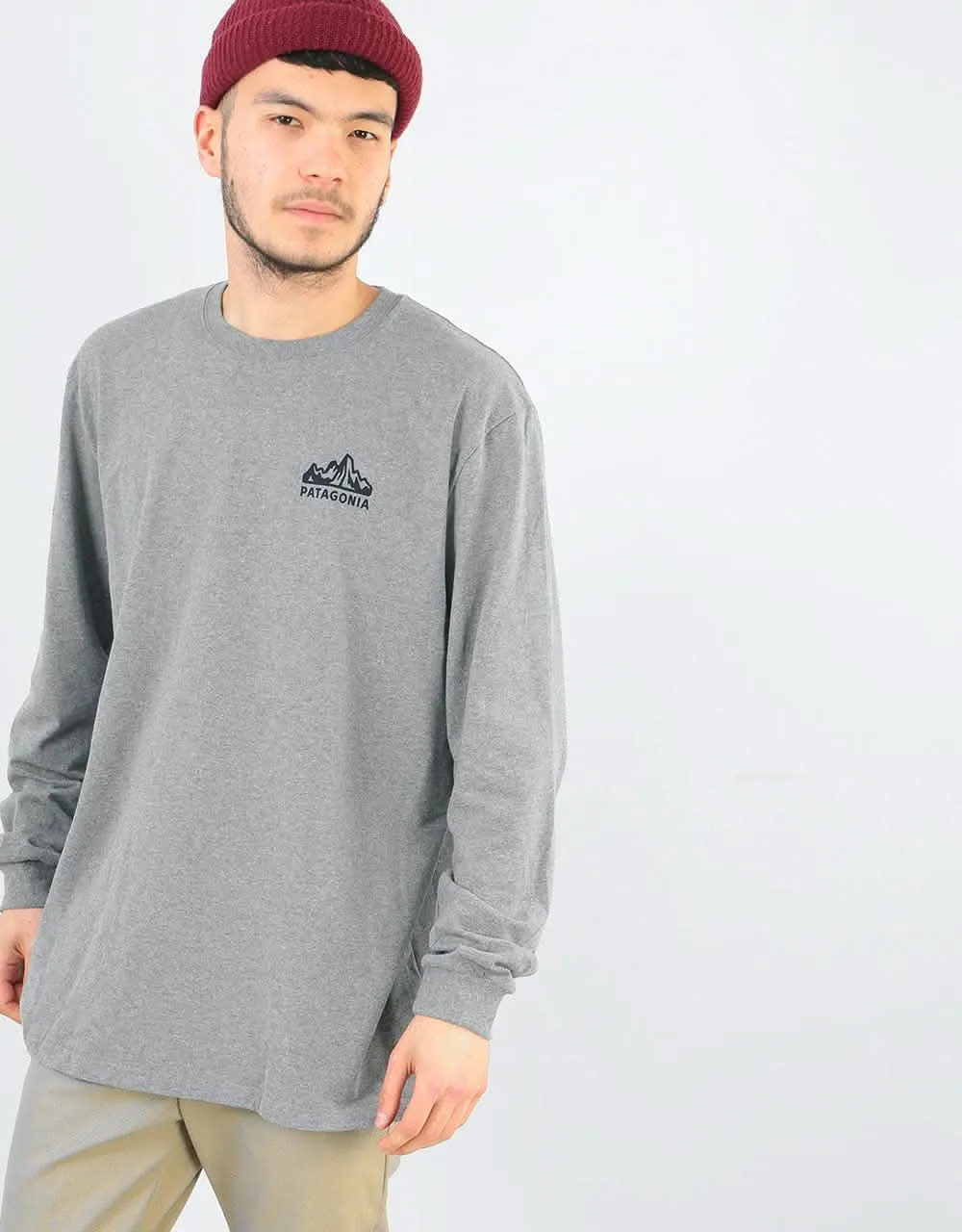 Patagonia L/S Fitz Roy Scope Responsibili-Tee® T-Shirt - Gravel HTHR
