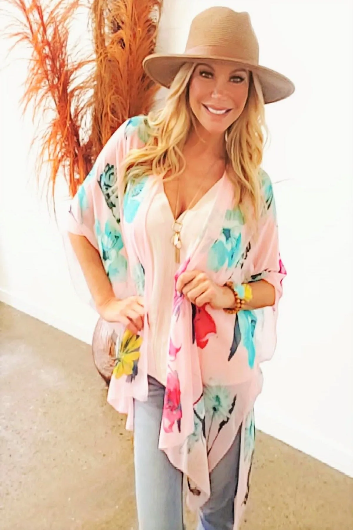 Pink Floral Kimono