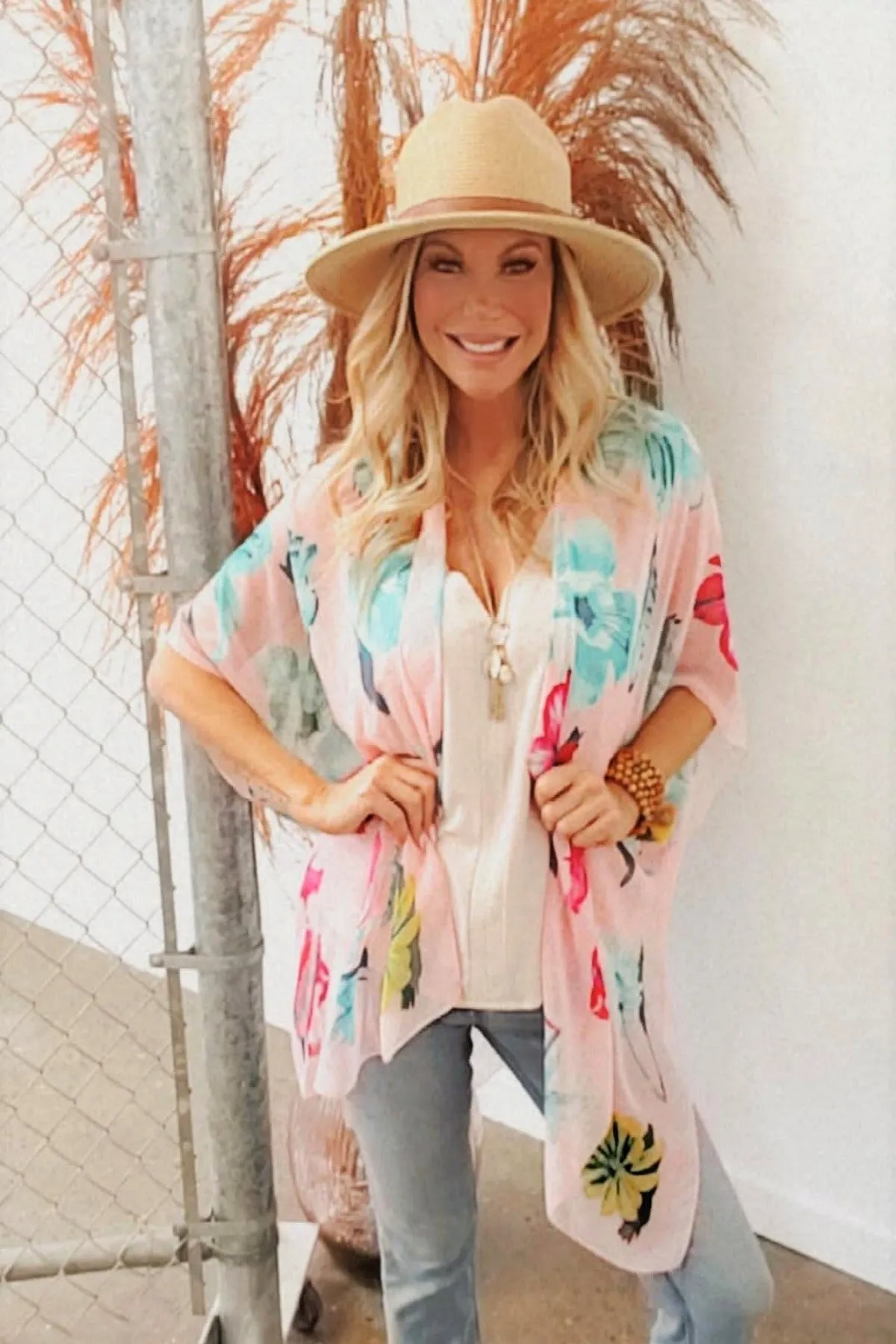 Pink Floral Kimono