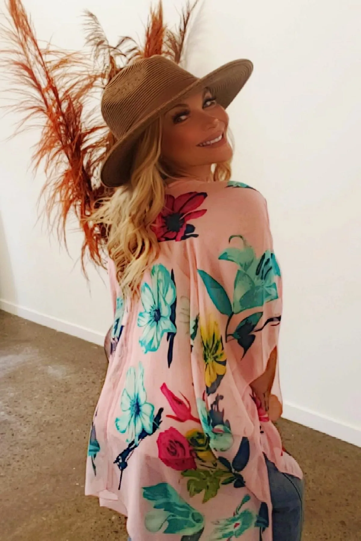 Pink Floral Kimono