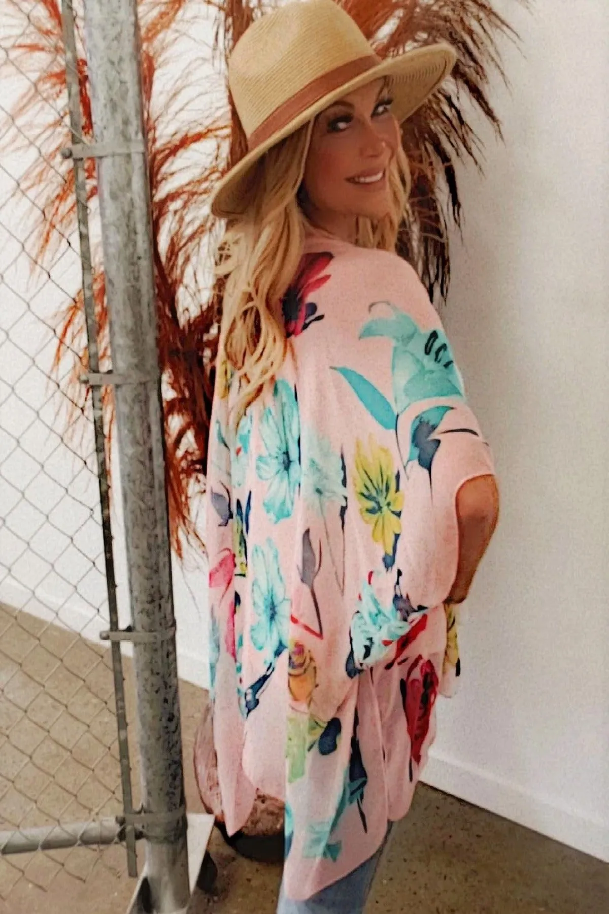Pink Floral Kimono