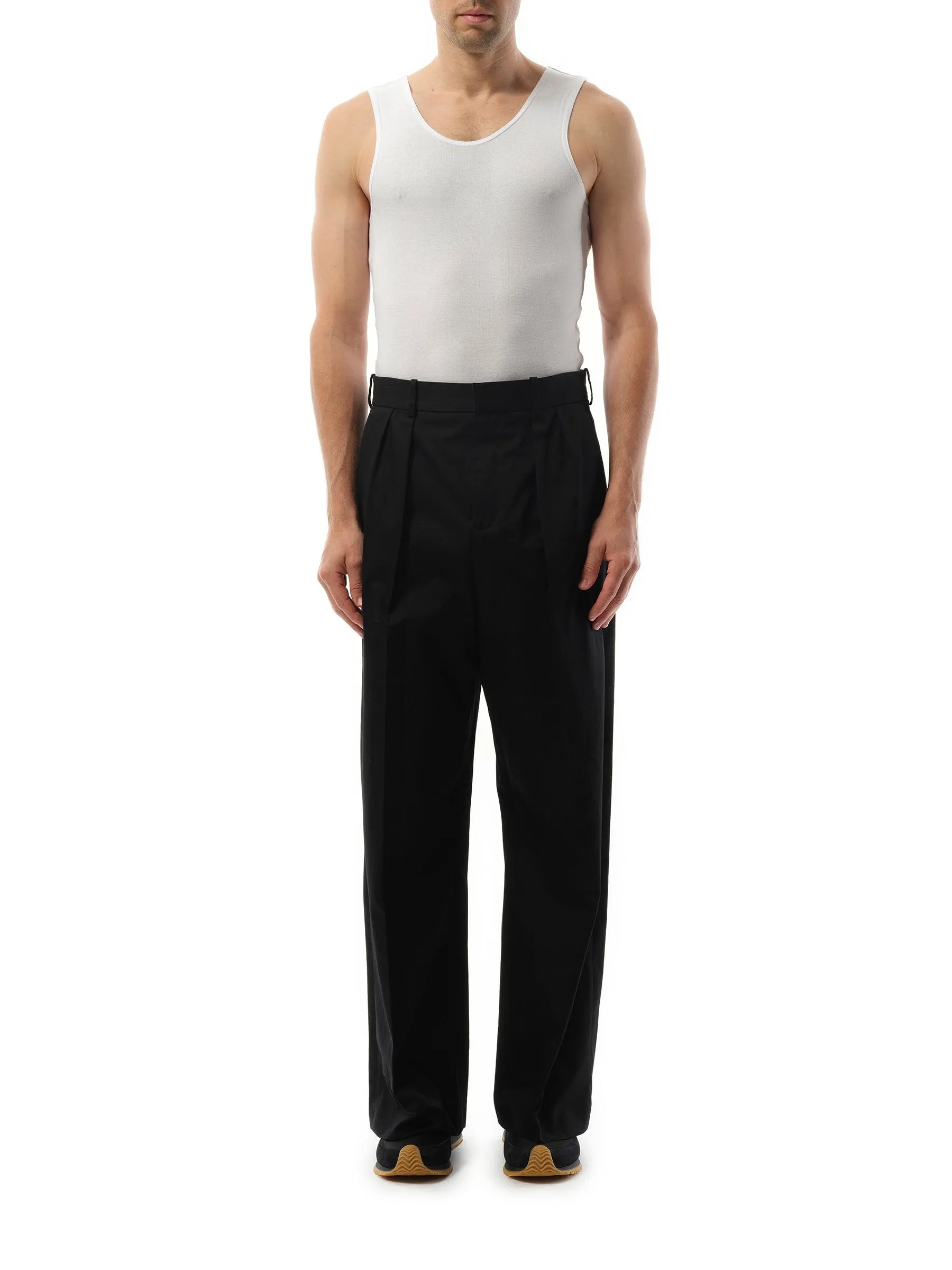 Pleated Trouser in Black
