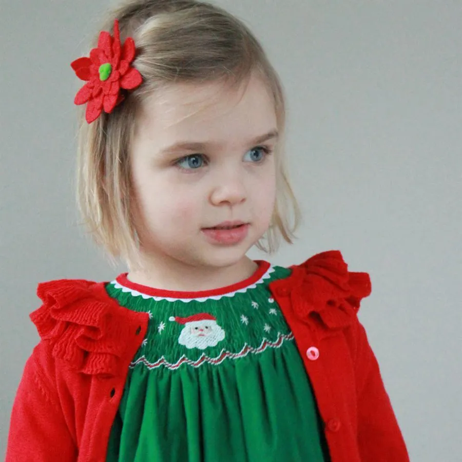 Pointelle Ruffle Collar Cardigan - Red