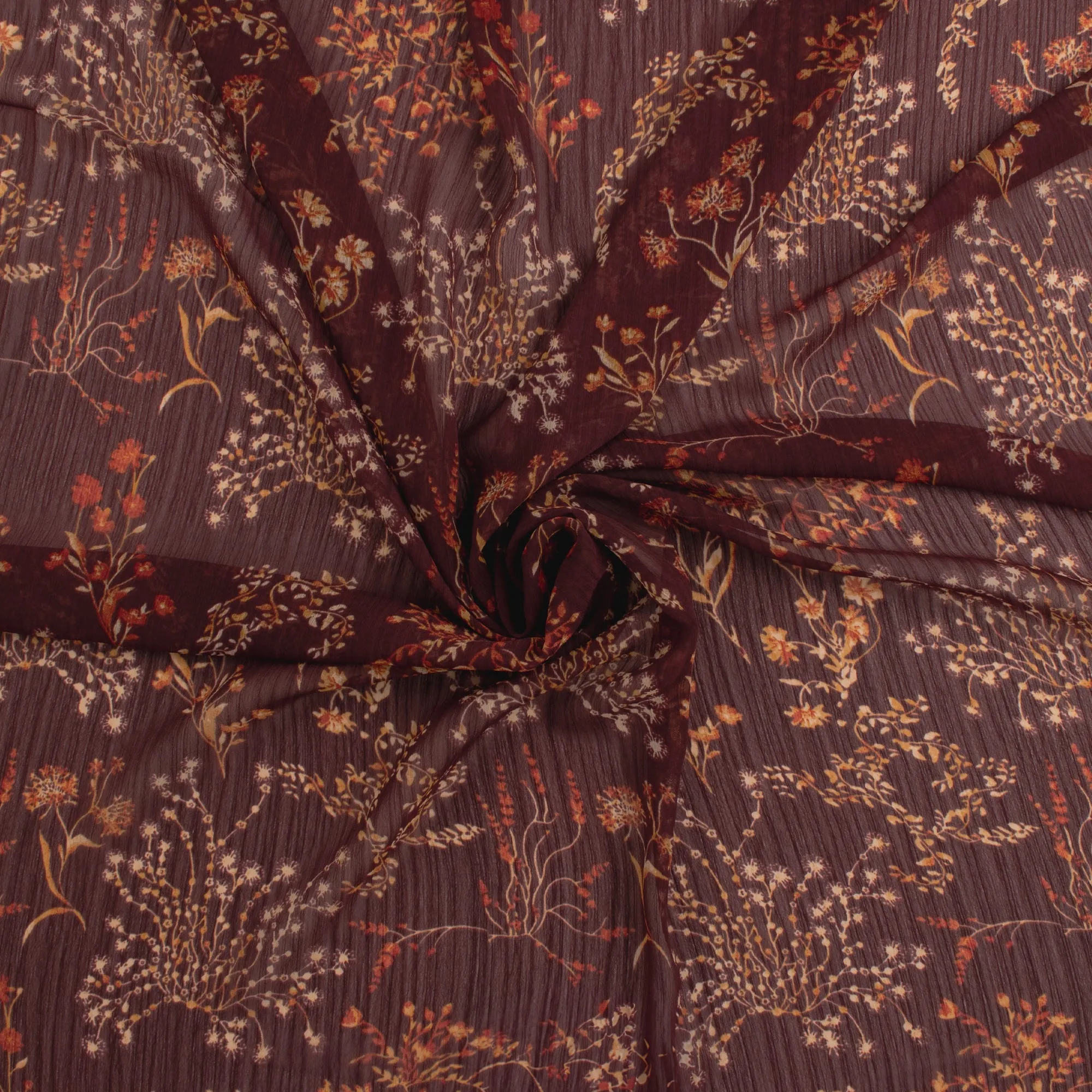 Printed Chiffon Yoryu - CHANTAL - 002 - Wine