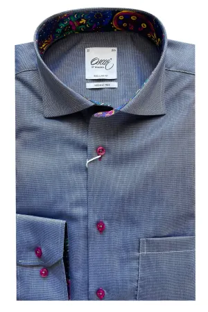 Pure Cotton Wrinkle Free Shirt - Mid Blue