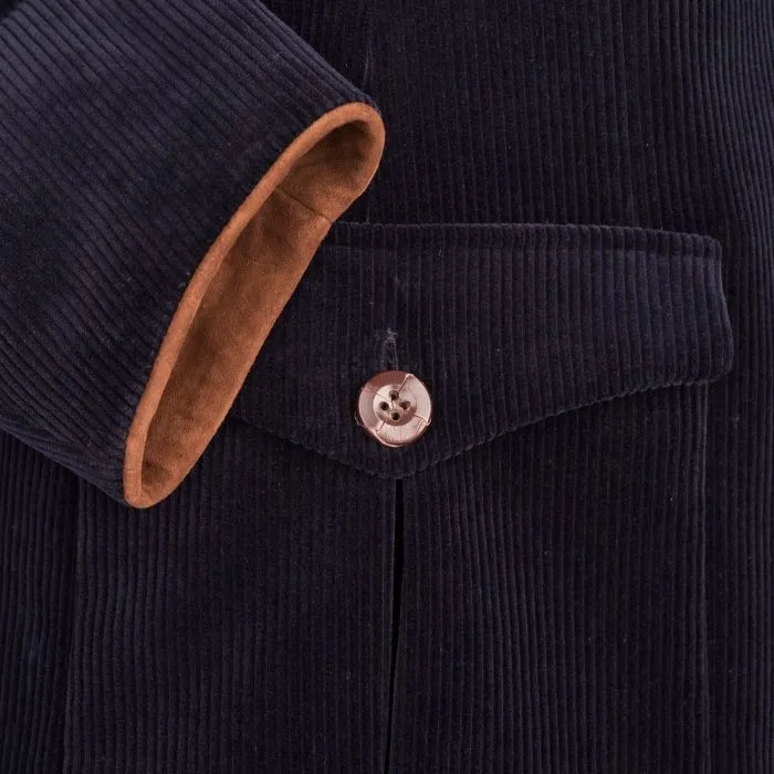 "Cordings Piccadilly Navy Cord w/ Choc Suede Trim Jacket" Sz: 40R