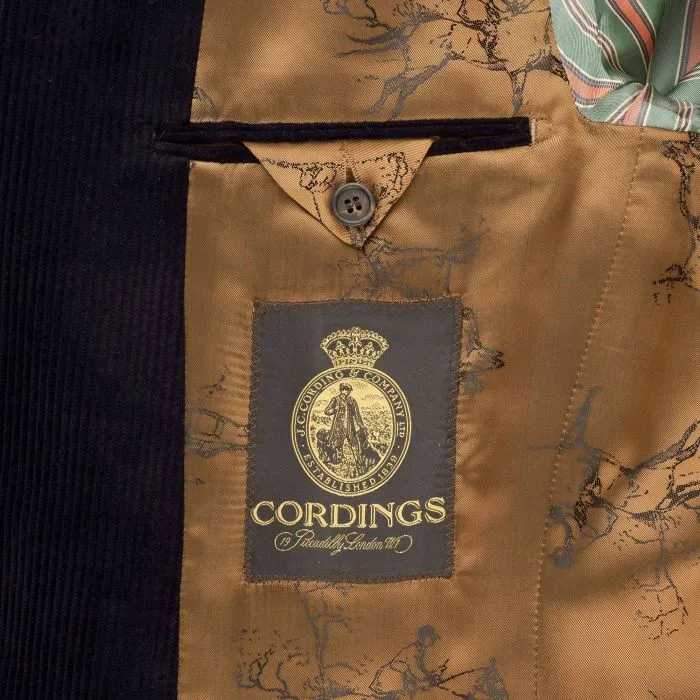 "Cordings Piccadilly Navy Cord w/ Choc Suede Trim Jacket" Sz: 40R