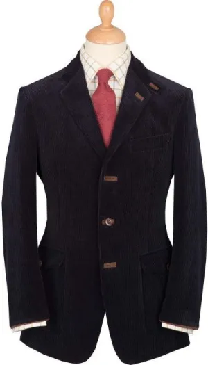 "Cordings Piccadilly Navy Cord w/ Choc Suede Trim Jacket" Sz: 40R