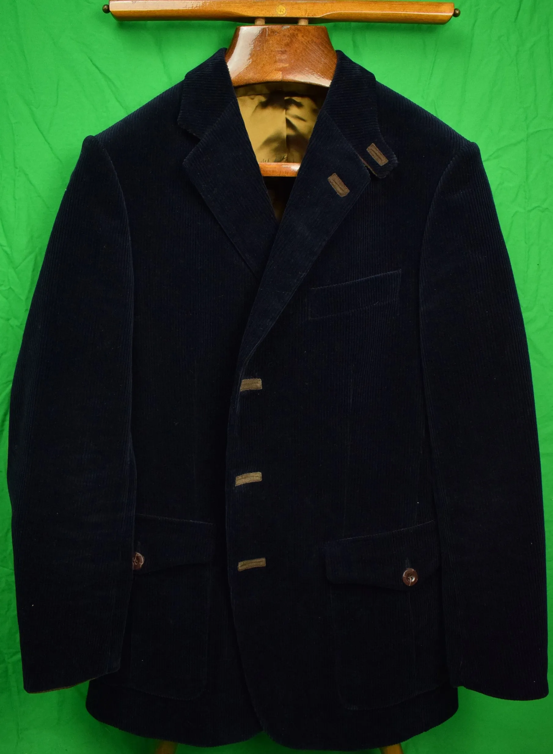 "Cordings Piccadilly Navy Cord w/ Choc Suede Trim Jacket" Sz: 40R